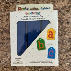 Sizzix Alphabars DoodleTag Lowercase Alphabet Die Set 38-1069 9 Alphabar Dies